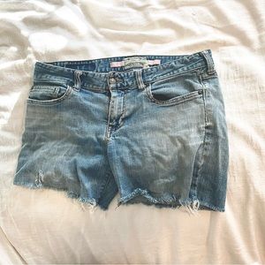 Abercrombie Stretch Denim Shorts With Ripped Bottoms